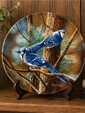 Kevin Daniel Blue Jay Collector Plate 1985 Knowles Birds Garden Series